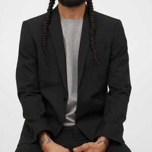 ASOS Single Breasted Suit Jacket Classic Black Blazer Size 38R